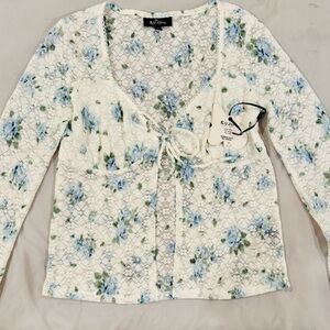 Self Esteem White Lace Detail Top